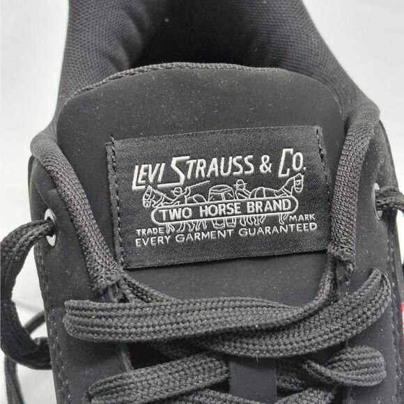 Levi's Drive Lo Mens Sneakers Size 11.5 Black Gum Sole Low Top Lace Up Casual - Picture 7 of 10